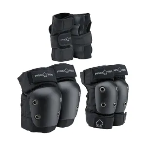 Pro-Tec Street Gear Junior 3-Pack Skateboard Pad Set Black