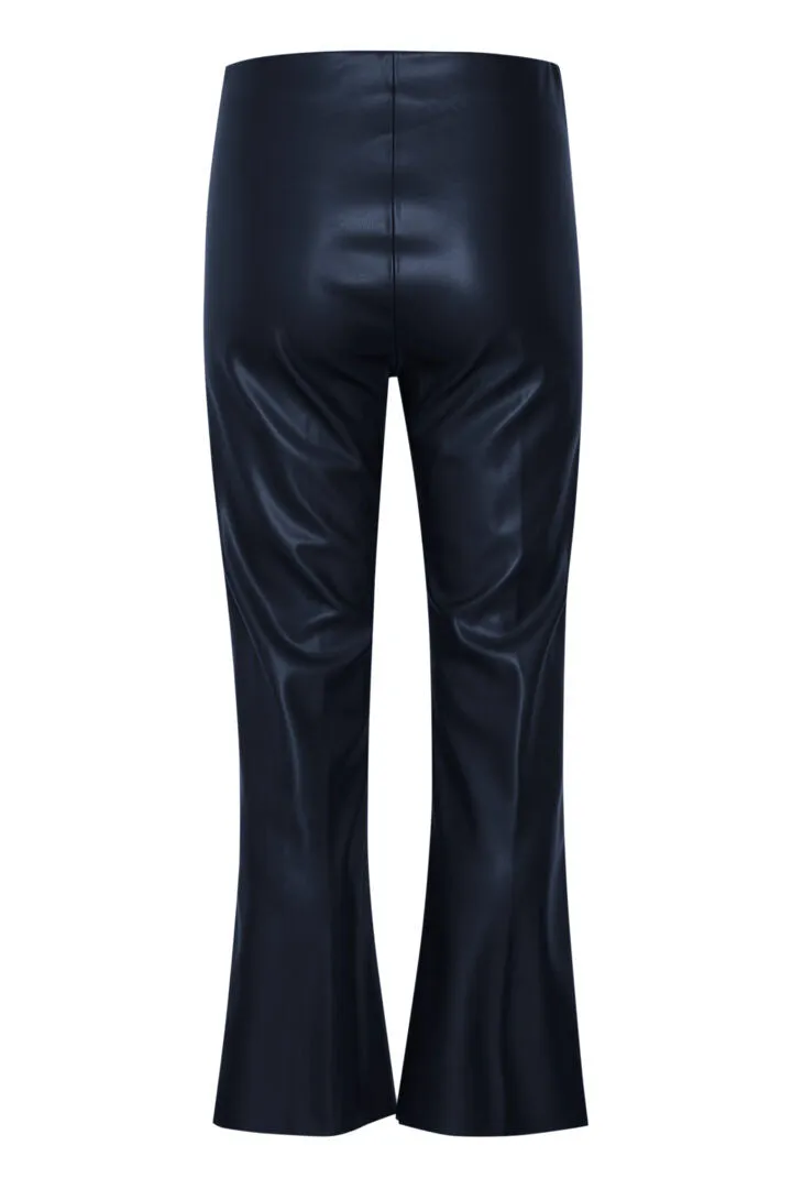 PU Kick flare trousers