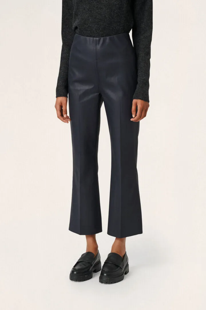 PU Kick flare trousers
