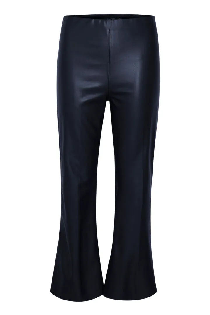 PU Kick flare trousers