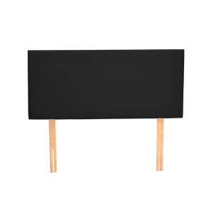 PU Leather Bed Headboard with Wooden Legs in Double Size in Black Colour