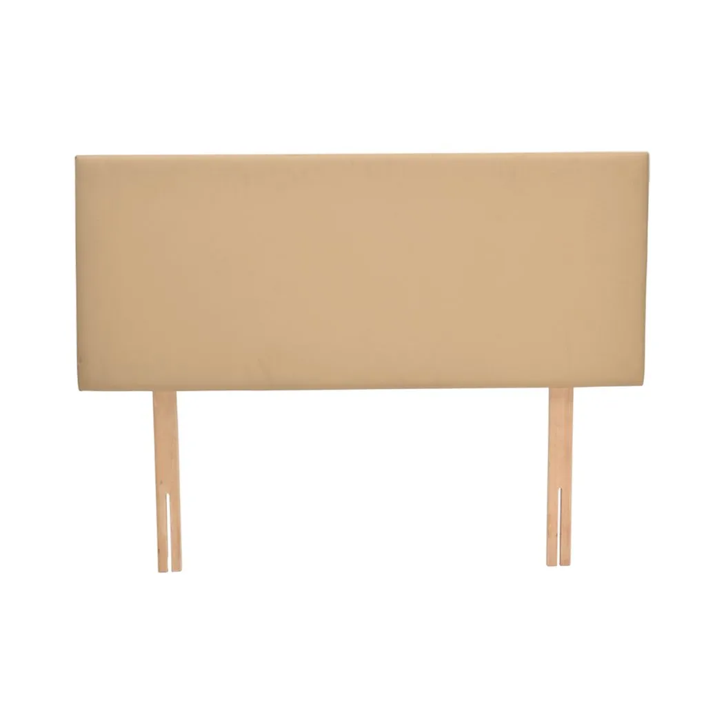 PU Leather Bed Headboard with Wooden Legs in King Size in Cream Colour