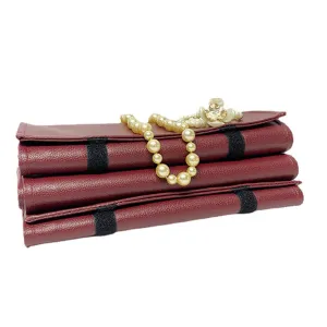 PU Leather Necklace Jewelry Travel Roll Wrap Rolls Wraps Organizer Storage Jewelry Display