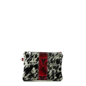 Purse Organizer - Black & White w/ Burgundy Skulls