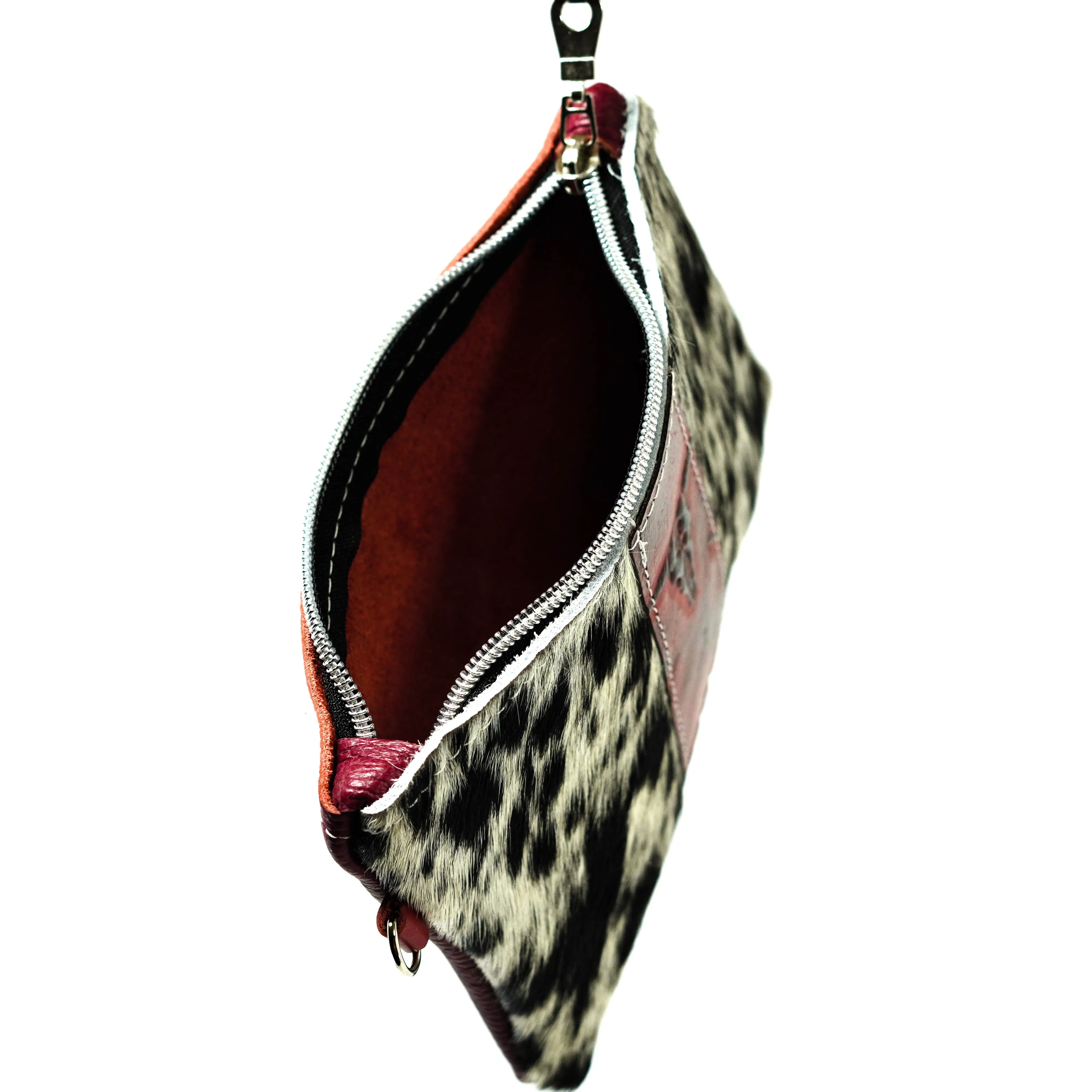Purse Organizer - Black & White w/ Burgundy Skulls