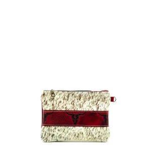 Purse Organizer - Speckled Longhorn w/ Burgundy Skulls