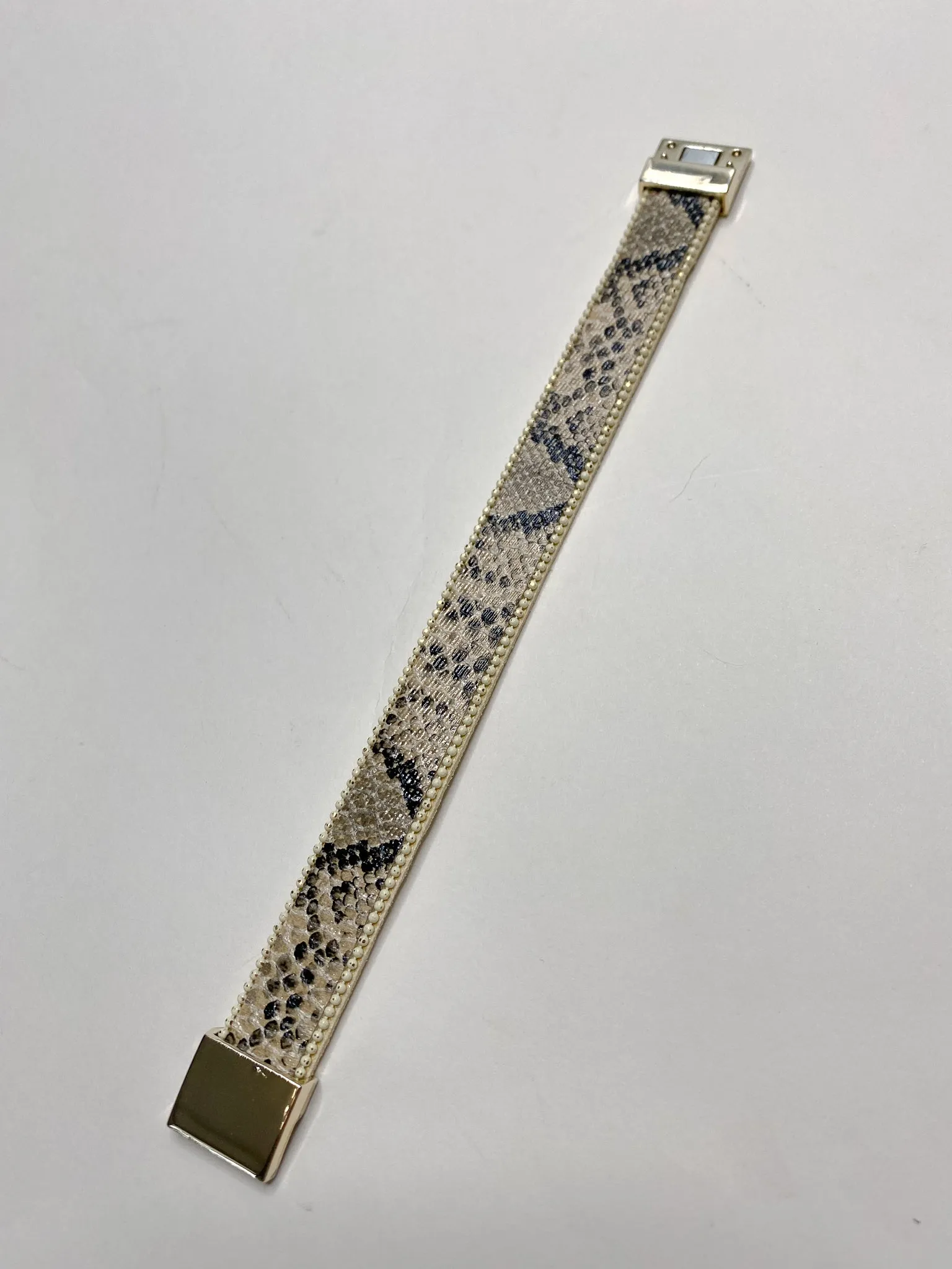Python Faux Leather Cuff Bracelet