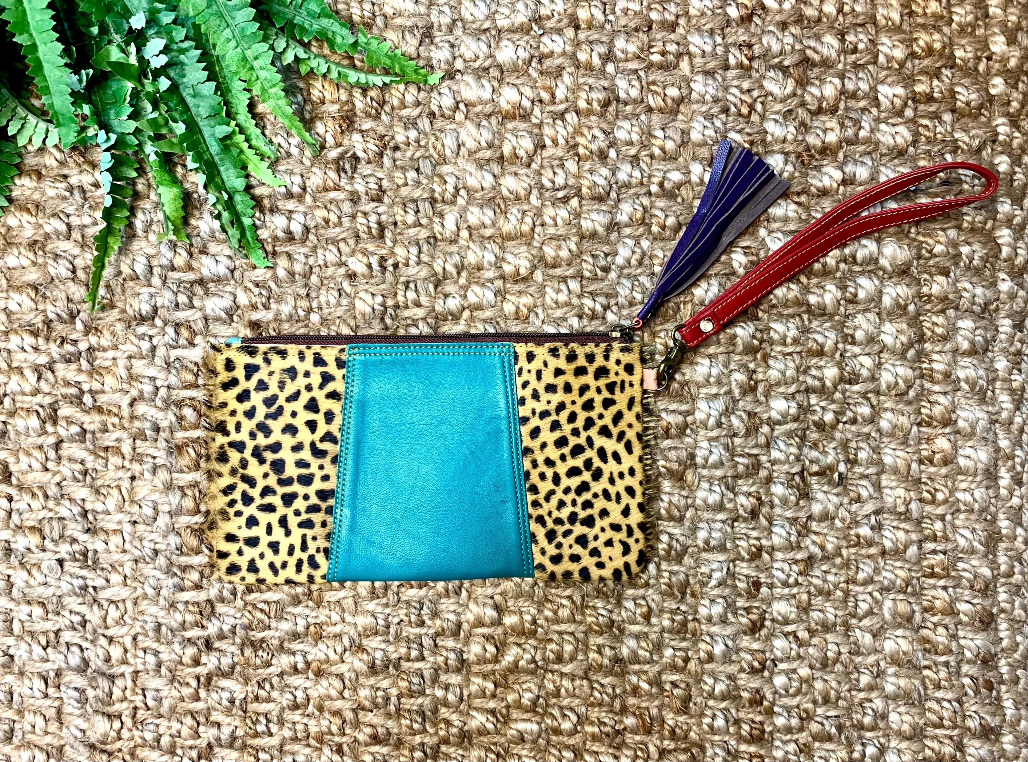 Quinn Leather and Hair on Hide Wristlet