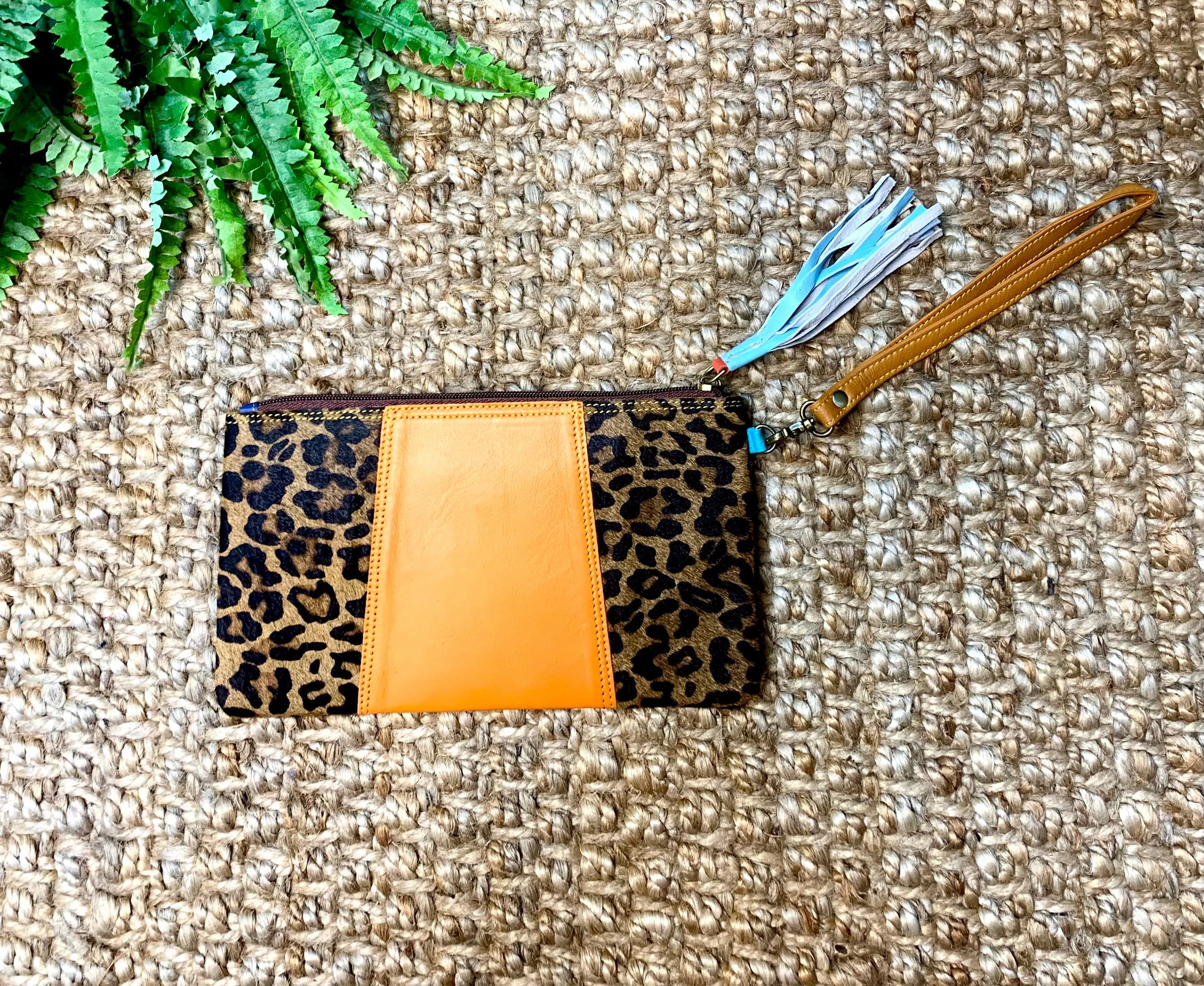Quinn Leather and Hair on Hide Wristlet