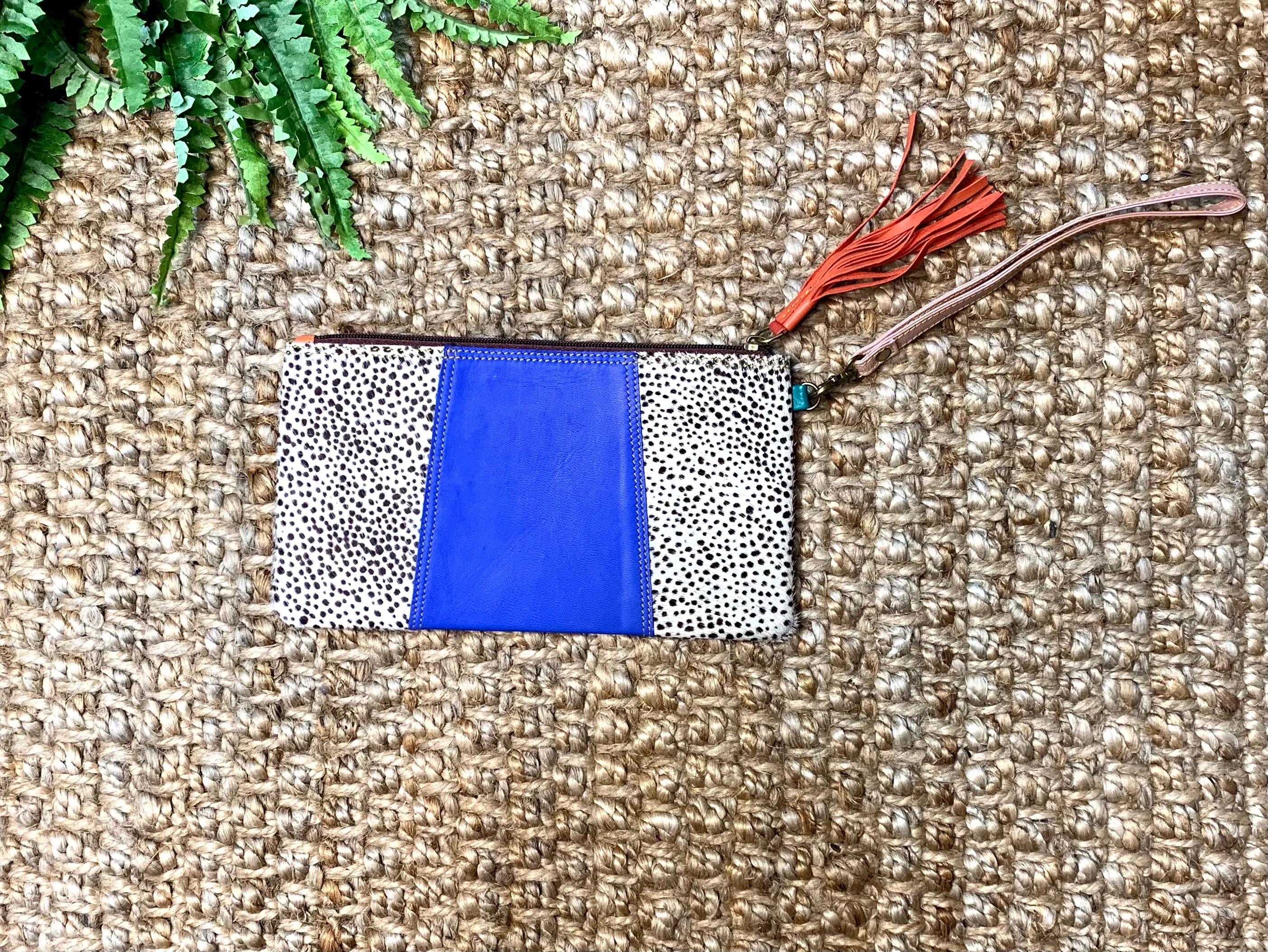 Quinn Leather and Hair on Hide Wristlet