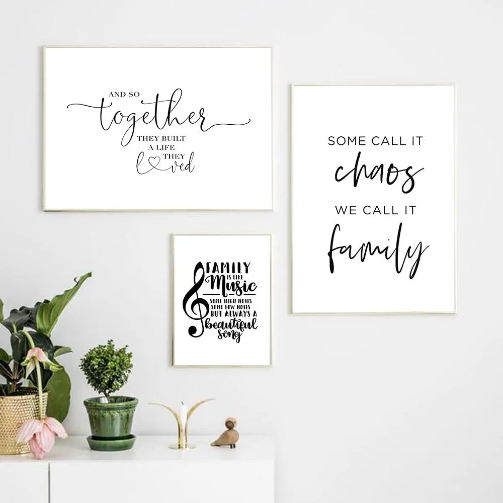 Quote Wall Art Black and White Treble Clef Music Note Quote