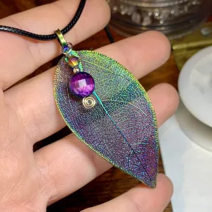 Rainbow Leaf Pendants