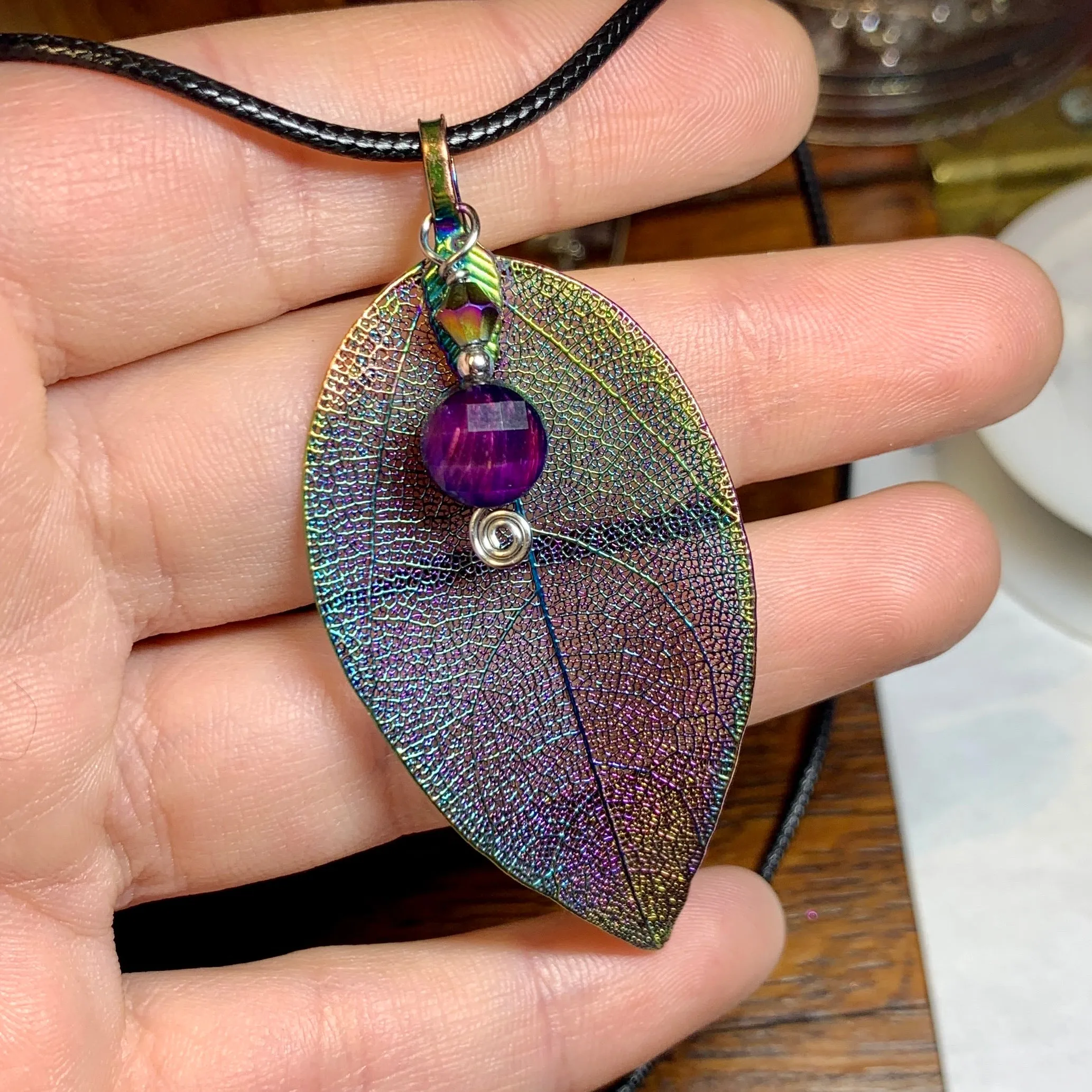 Rainbow Leaf Pendants