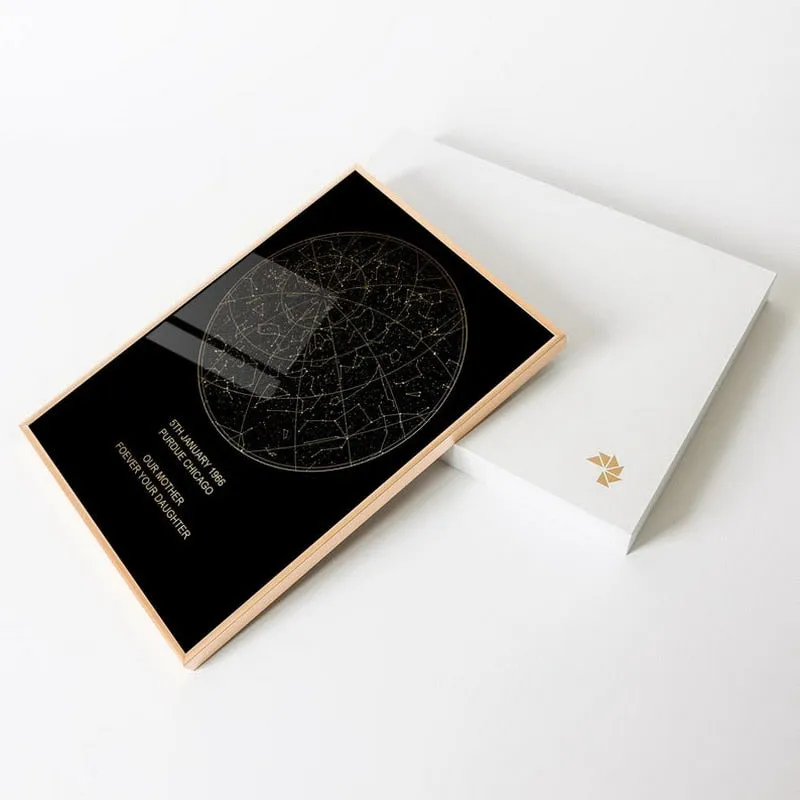 Real gold foil constellation Wall Art