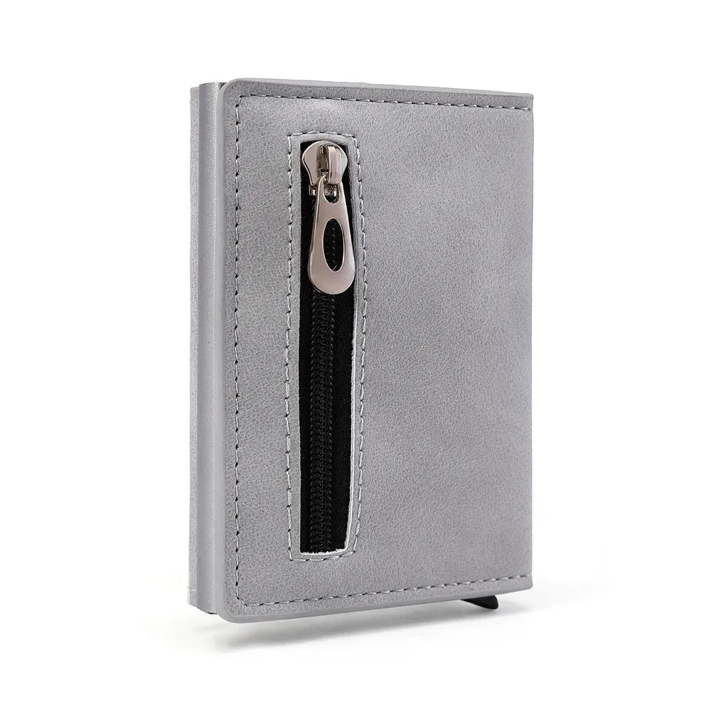 RFID PU Leather Wallet Men's Anti-Magnetic Organizer Purse