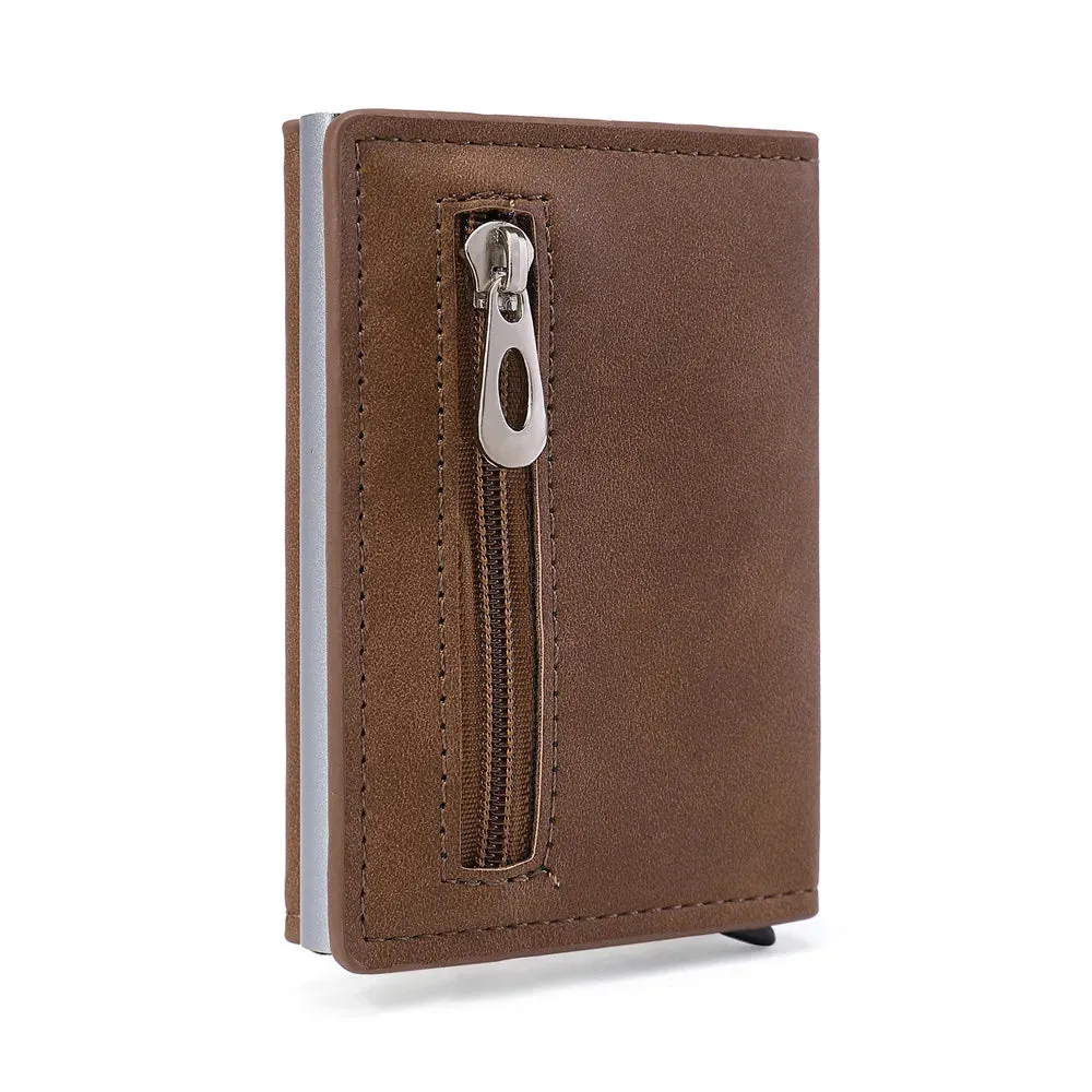 RFID PU Leather Wallet Men's Anti-Magnetic Organizer Purse
