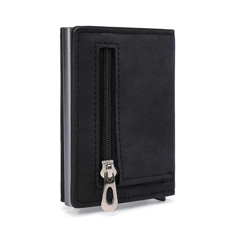 RFID PU Leather Wallet Men's Anti-Magnetic Organizer Purse
