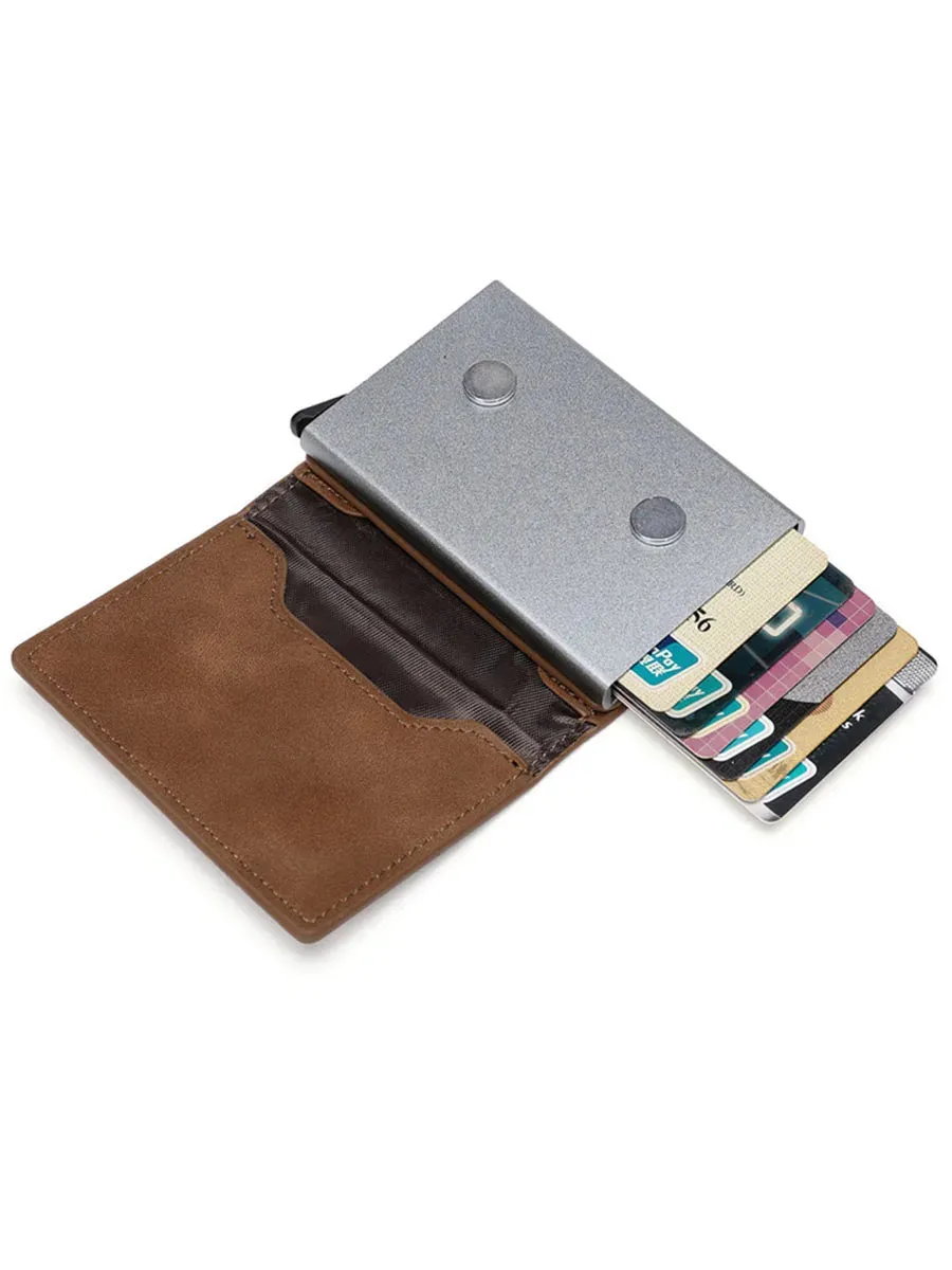 RFID PU Leather Wallet Men's Anti-Magnetic Organizer Purse