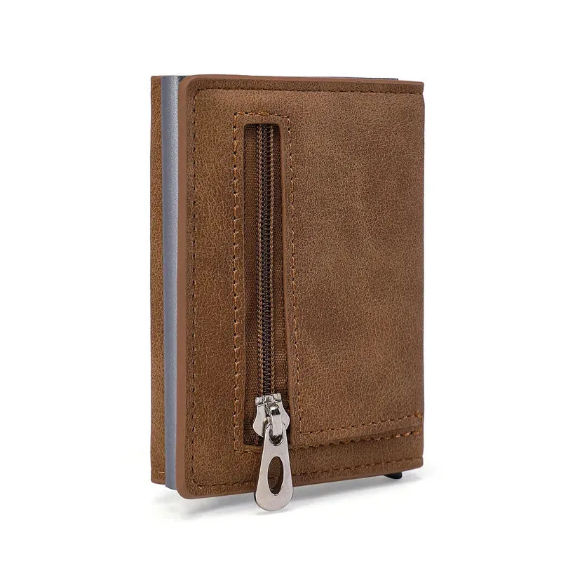 RFID PU Leather Wallet Men's Anti-Magnetic Organizer Purse