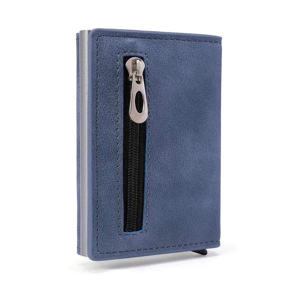 RFID PU Leather Wallet Men's Anti-Magnetic Organizer Purse
