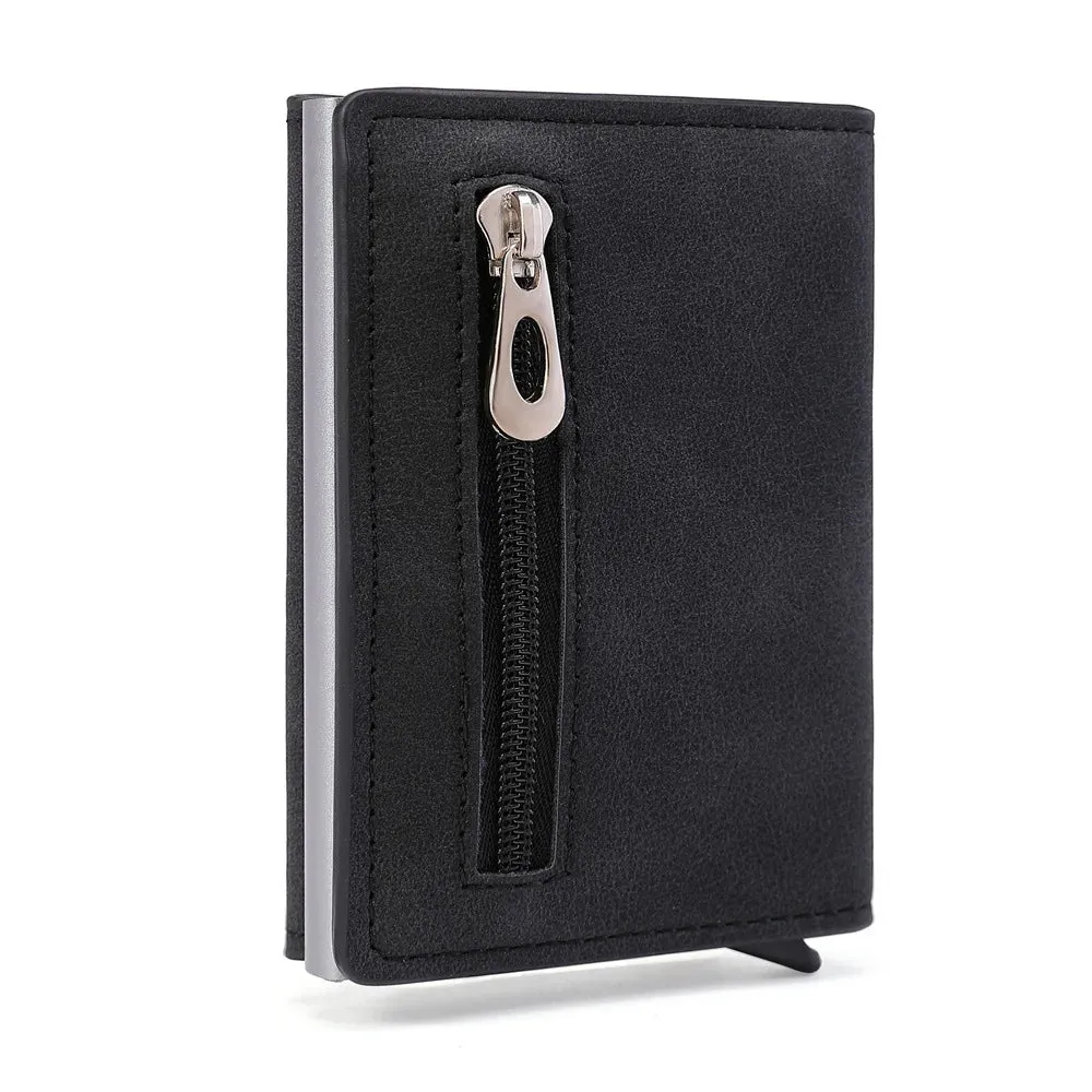RFID PU Leather Wallet Men's Anti-Magnetic Organizer Purse