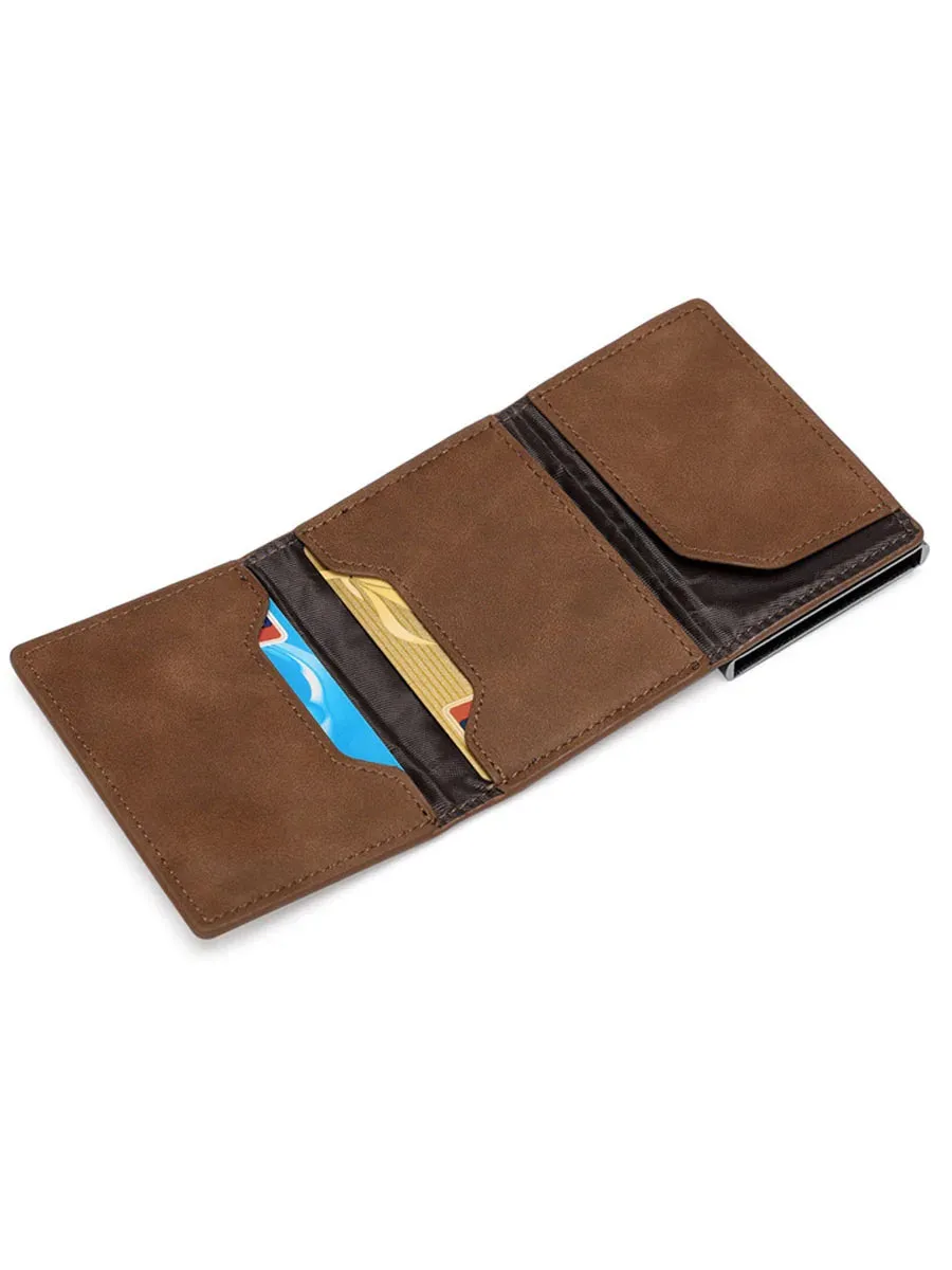 RFID PU Leather Wallet Men's Anti-Magnetic Organizer Purse