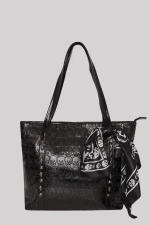 Ro Rox Allegra Skull Studded Faux Leather Shoulder bag