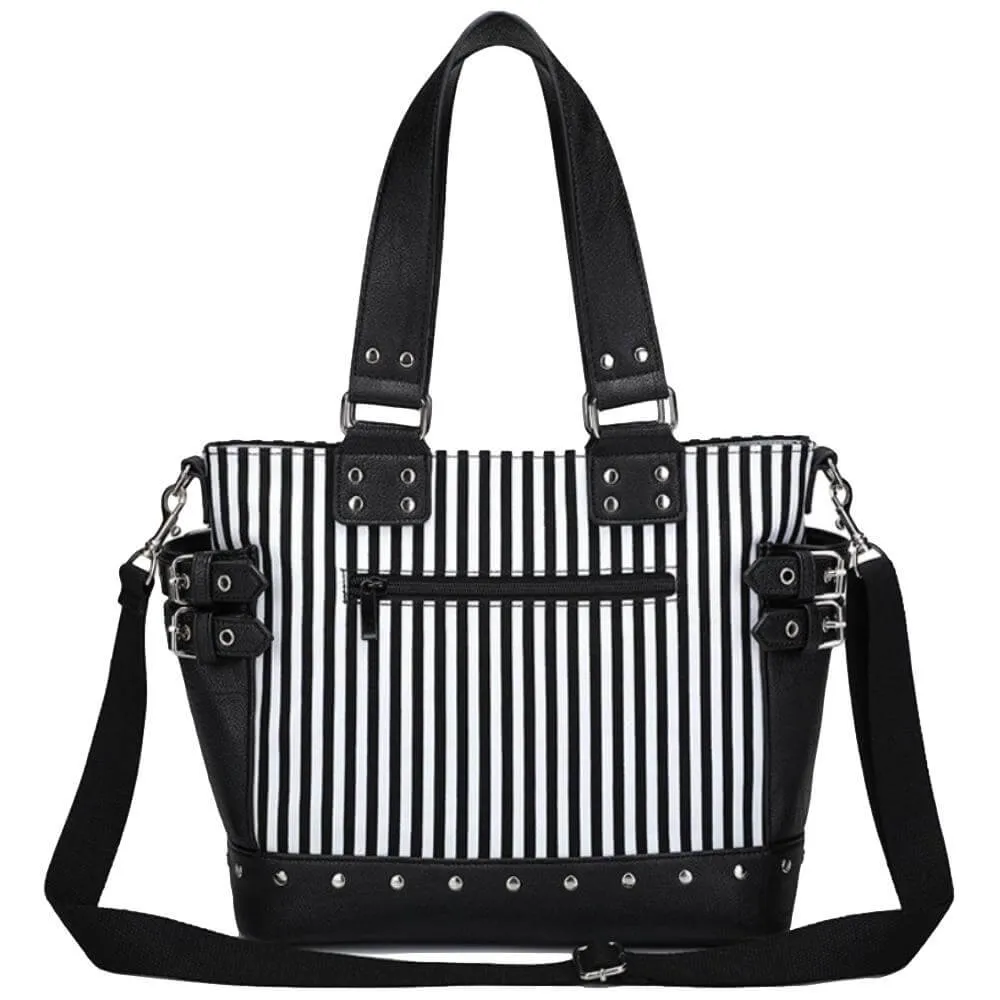 Ro Rox Phoenix Stripe Black-White Handcuff Bag