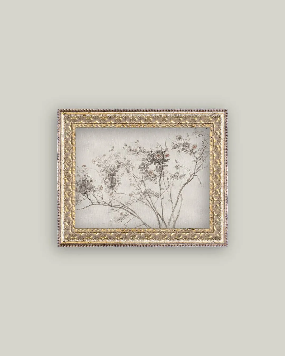 Rose Bush Framed Antique Art