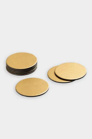 Round Luster Felt-Backed Coasters in Gold - 8 Per Box