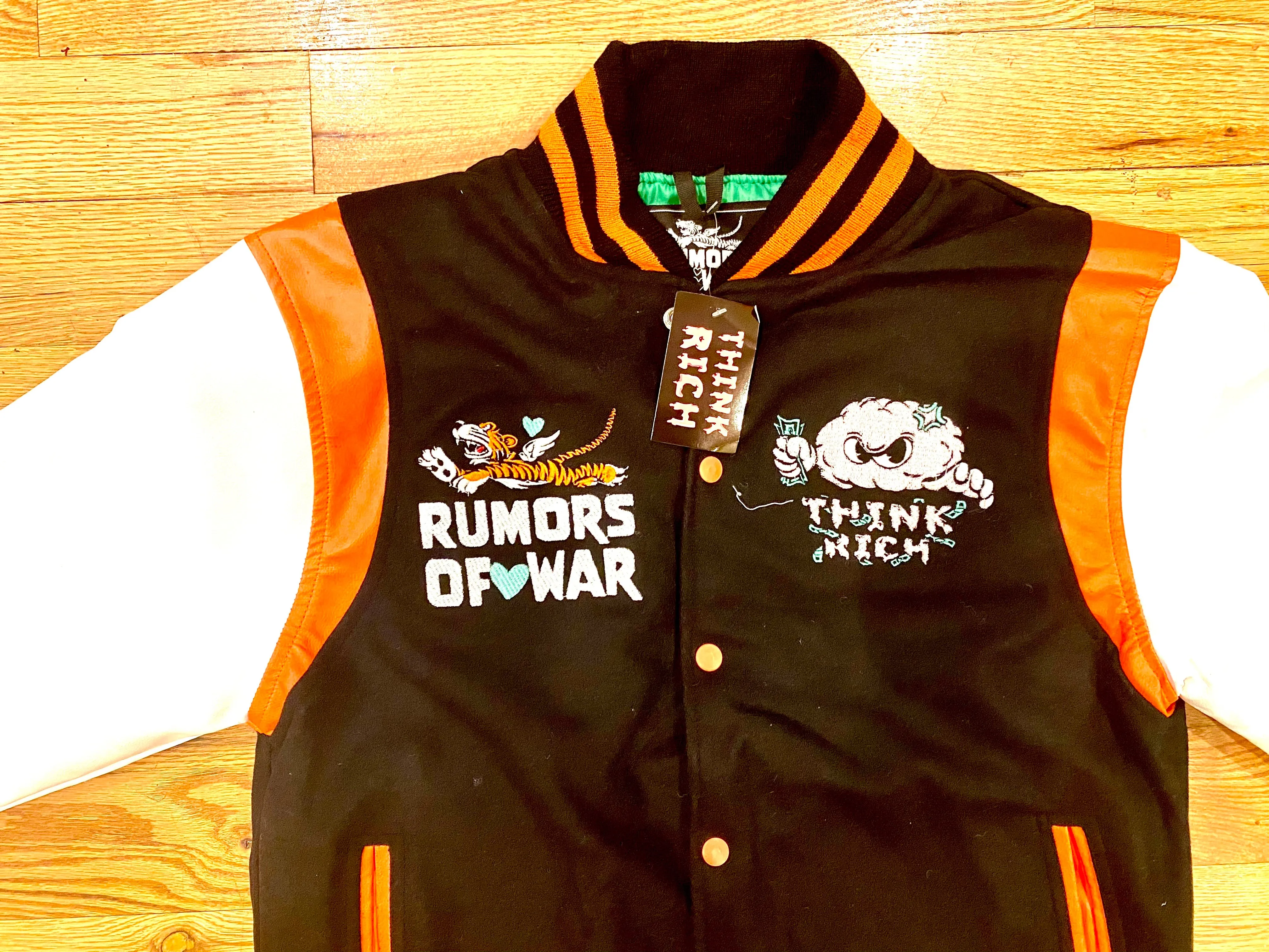 RUMORS OF WAR THINK RICH VARSITY JACKET