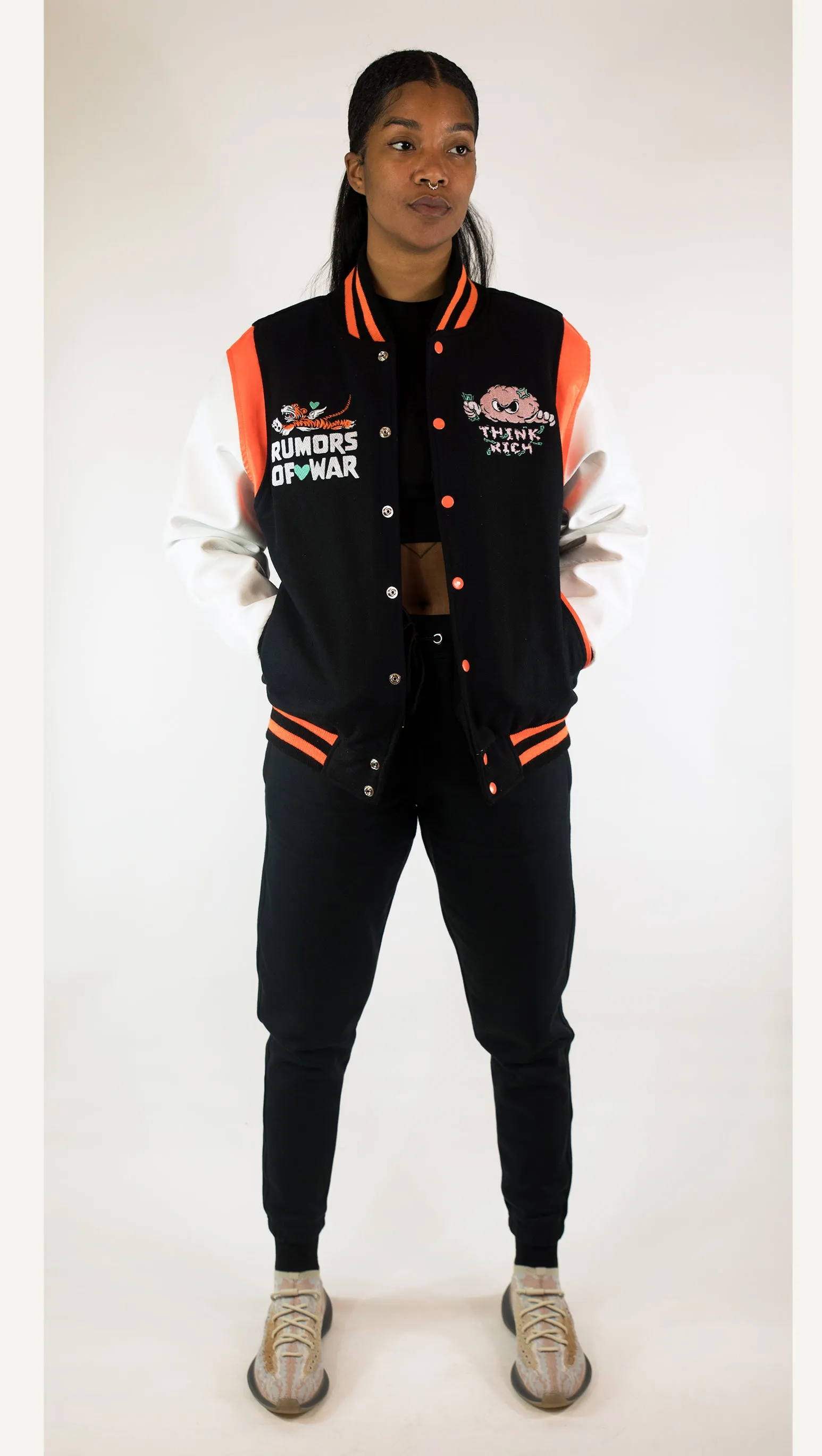 RUMORS OF WAR THINK RICH VARSITY JACKET