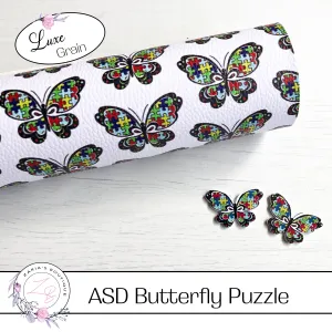 SALE ASD Awareness Butterfly Jigsaw Puzzle Piece Vegan Faux Leather