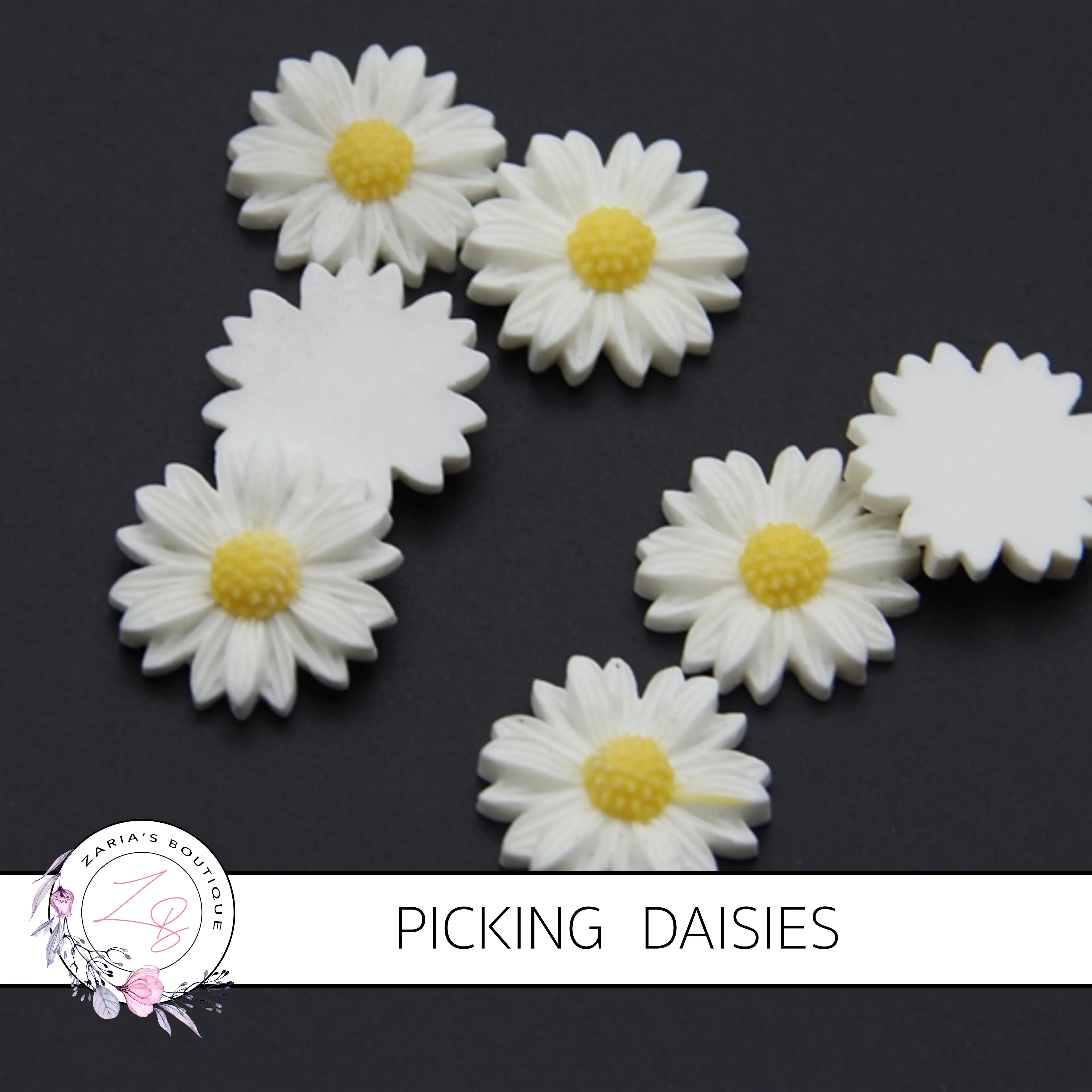 SALE Picking Daisies ~ Red Floral Faux Leather ~ 1mm