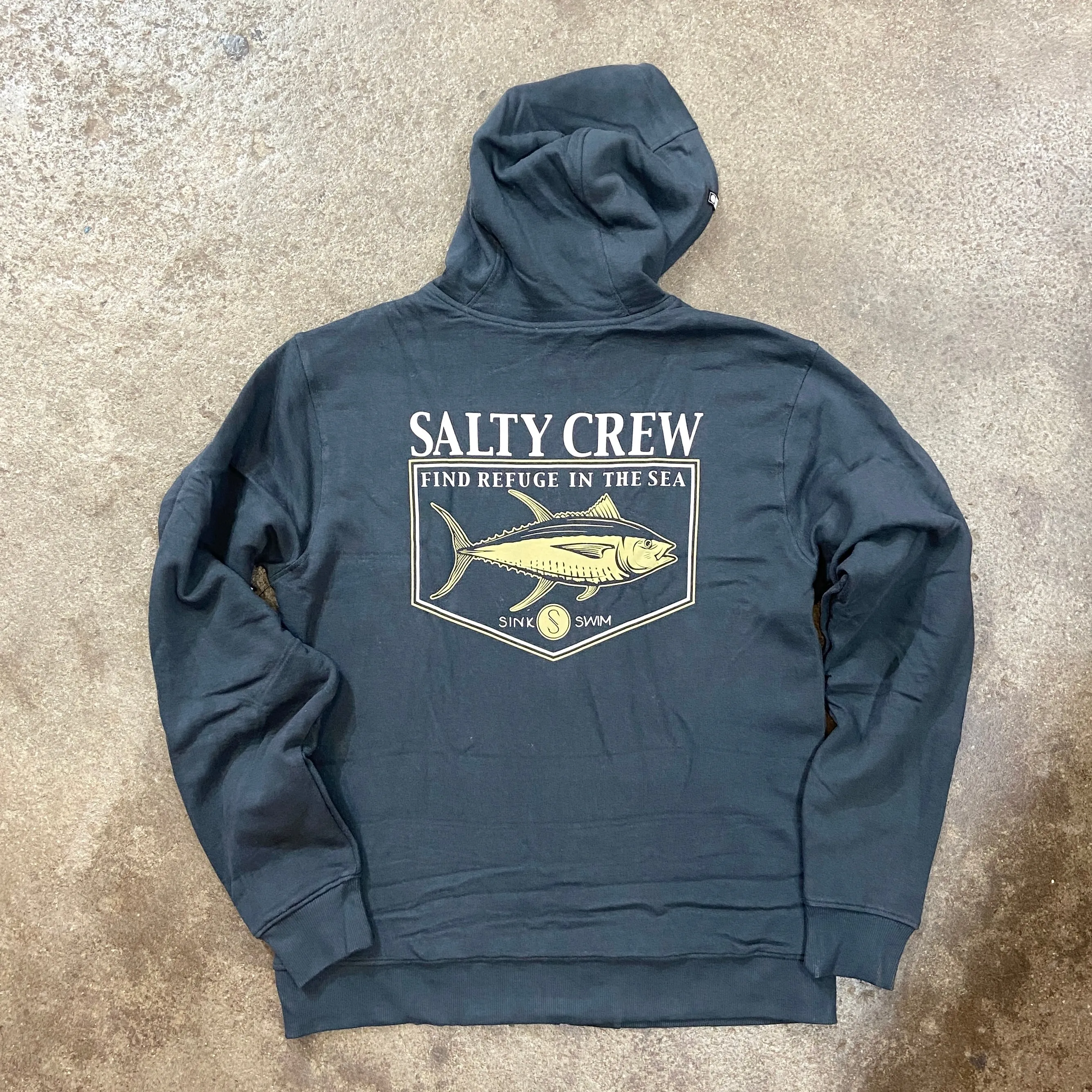 SALTY CREW   ANGLER SHERPA ZIP FLEECE - COAL/BLACK