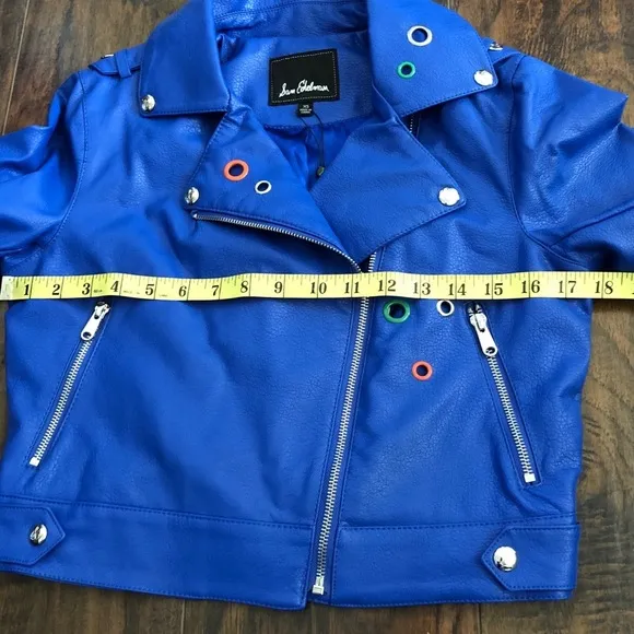 Sam Edelman Starburst Moto Jacket Royal Blue