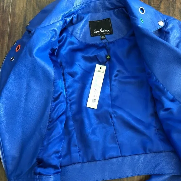 Sam Edelman Starburst Moto Jacket Royal Blue