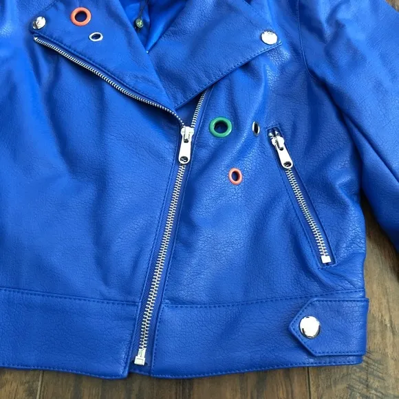 Sam Edelman Starburst Moto Jacket Royal Blue