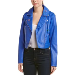 Sam Edelman Starburst Moto Jacket Royal Blue