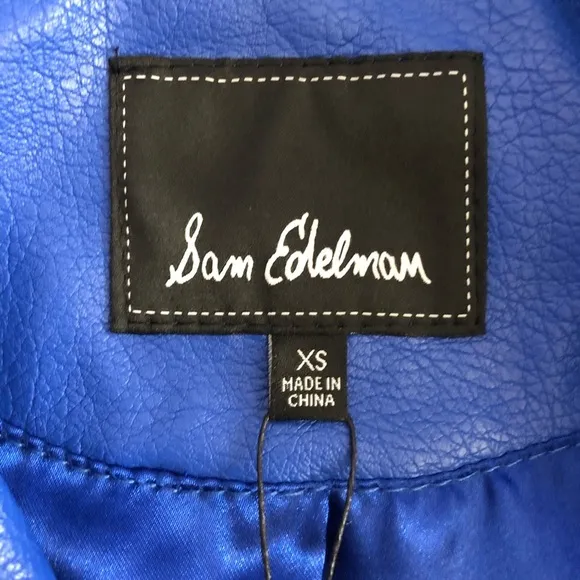 Sam Edelman Starburst Moto Jacket Royal Blue