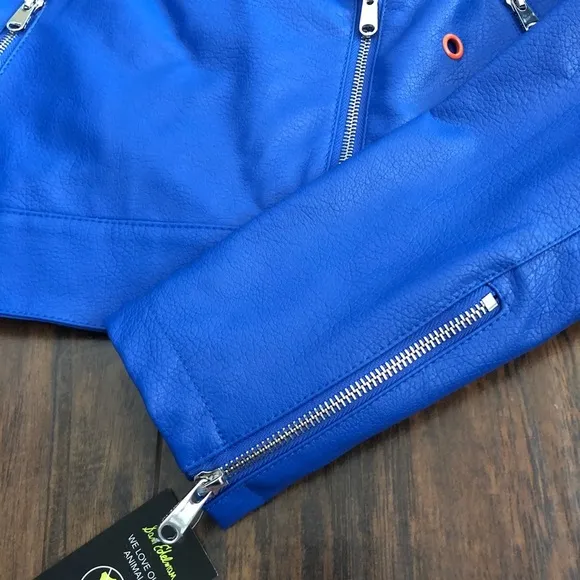 Sam Edelman Starburst Moto Jacket Royal Blue