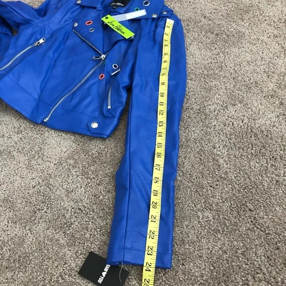 Sam Edelman Starburst Moto Jacket Royal Blue