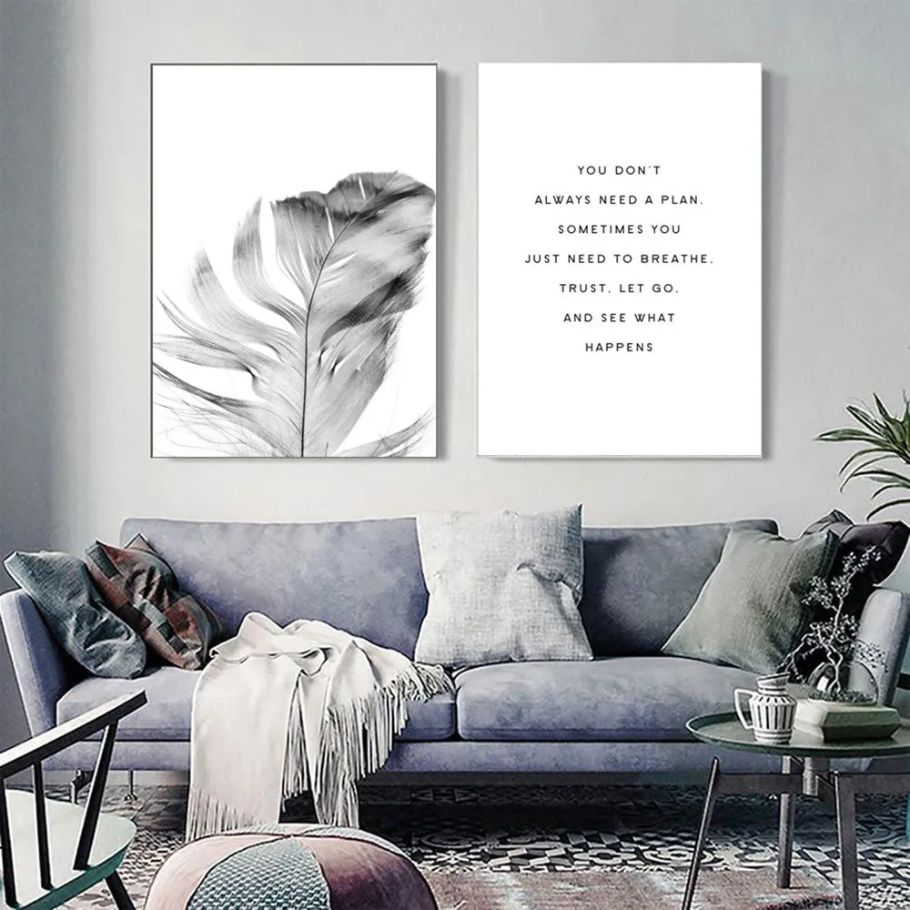 Scandinavian Green Leaves and Cactus Wall Art