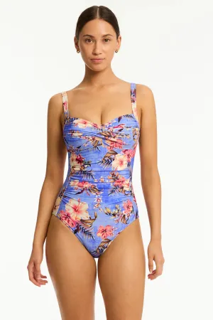 Sea Level - Blue Hawaii Twist Front Multifit One Piece