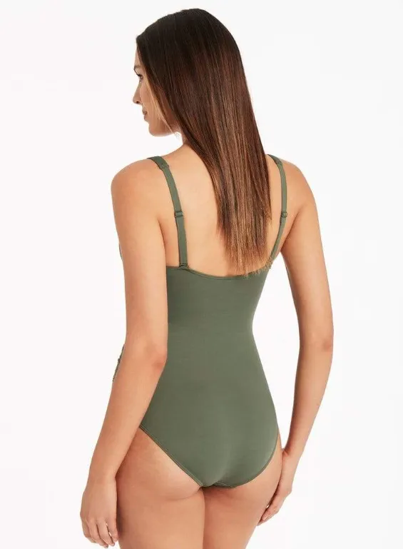 SEA LEVEL Cross Front Multifit One Piece in Khaki