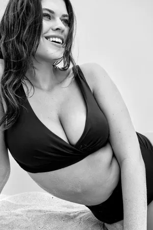 Sea Level Eco Essentials Cross Front Bra black