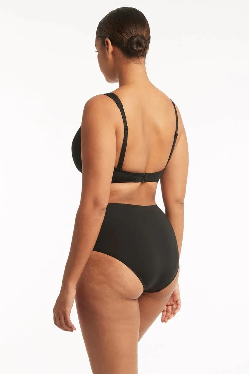 Sea Level Eco Essentials Cross Front Bra black