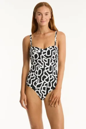 SEA LEVEL- LADIES DECO SEAMLESS BANDEAU ONE PIECE SWIMSUIT