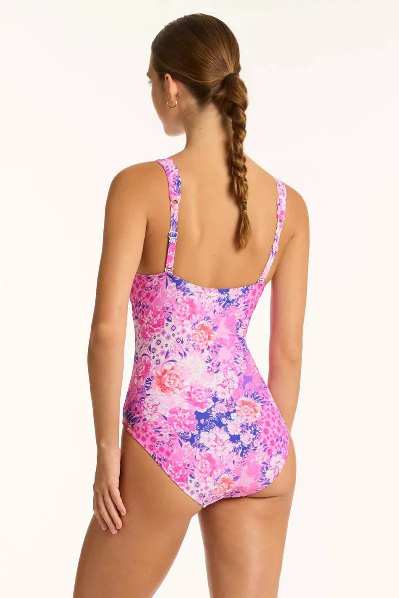 SEA LEVEL- WOMEN'S 1PC FIESTA LONGLINE SWIMSUIT