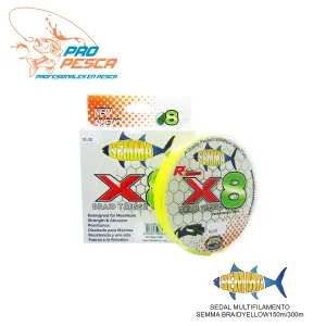 Sedal Multifilamento SEMMA BRAID Yellow 40lb 0.28mm 150m/300